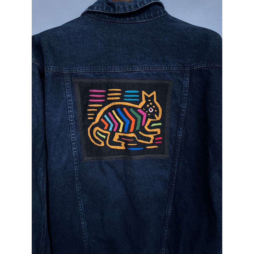 Women’s Geoffrey Hunter Cat Jean Jacket Size 2X - Picture 2 of 7